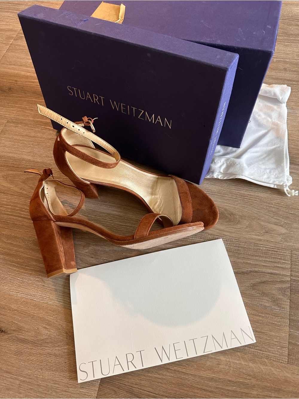 Stuart Weitzman Nudist Suede Ankle-Strap Heels